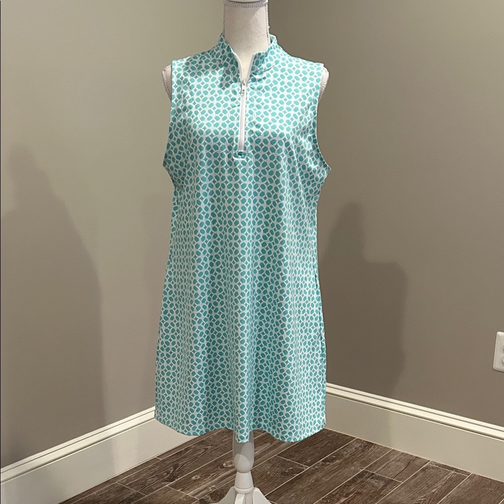 Tommy Bahama Turquoise Patterned Swim Cover-Up.  Perfect for golf and tennis